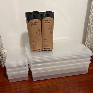 Closet Organizer Set: 3 Boot Boxes/2 Boot Shapers/3 Shoe Boxes